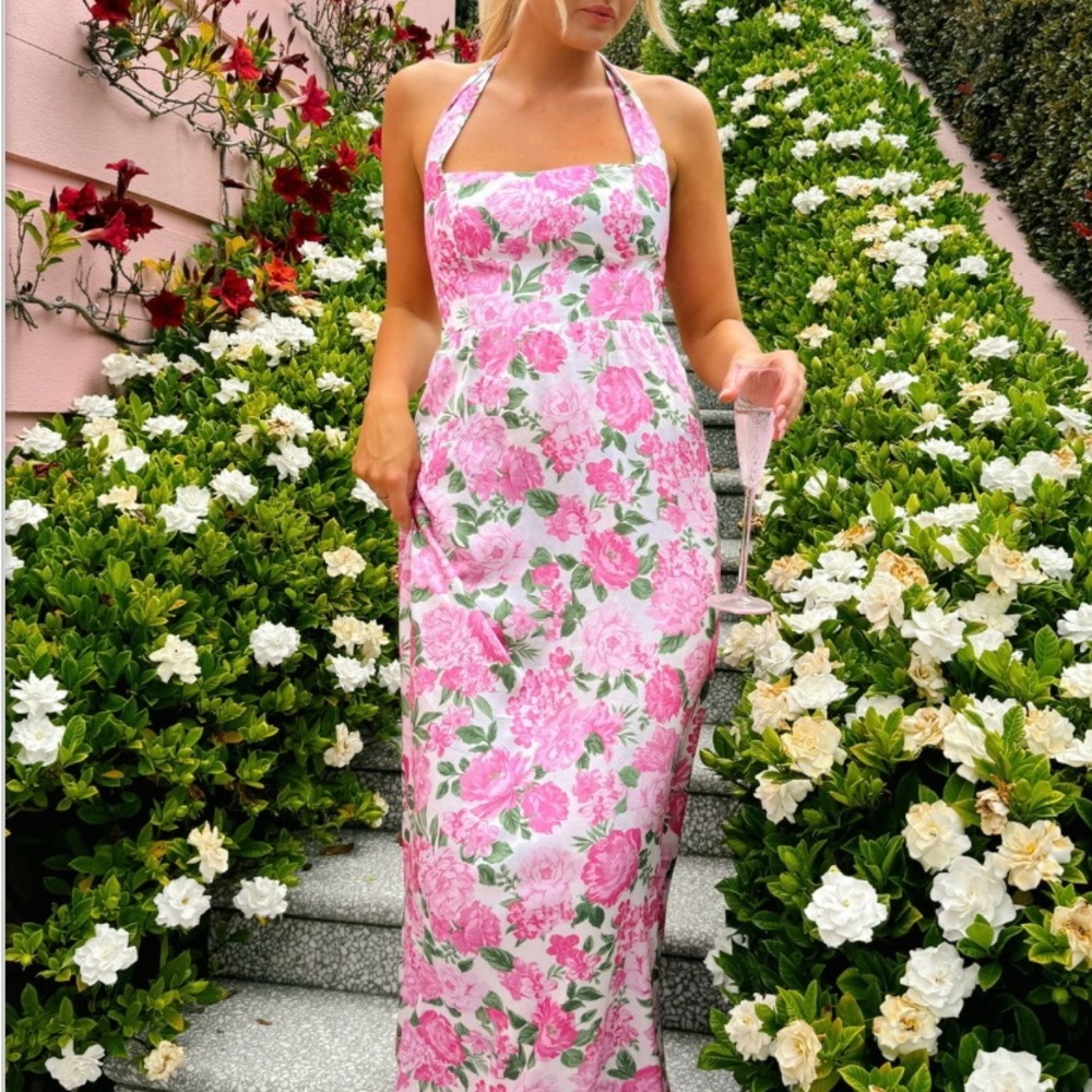 Show Me Your MuMu Pink Halter Maxi Sundress